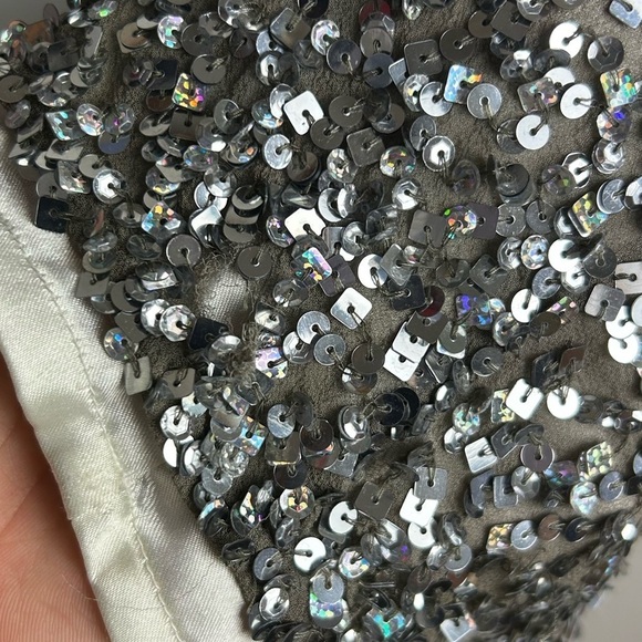 VTG Y2K Scala 100% Silk Mini Dress Women 4 Beaded full sequins Hoco Homecoming - Picture 15 of 16